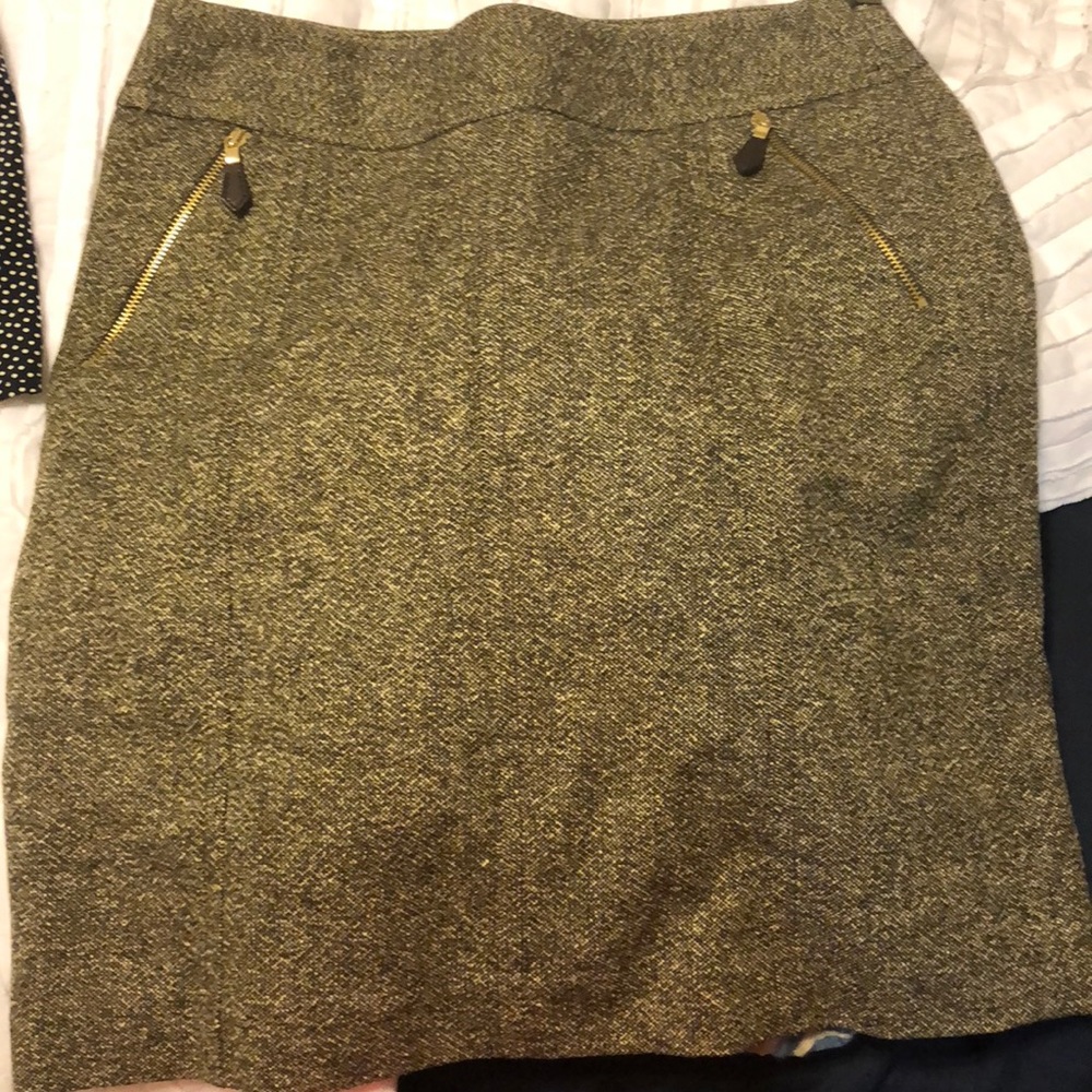 Ann Taylor Tweed Skirt brown and creme size 4